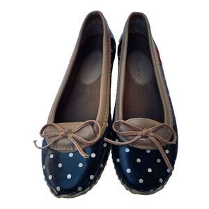 Chooka Classic Dot Black and Beige Skimmer Flats Size 6